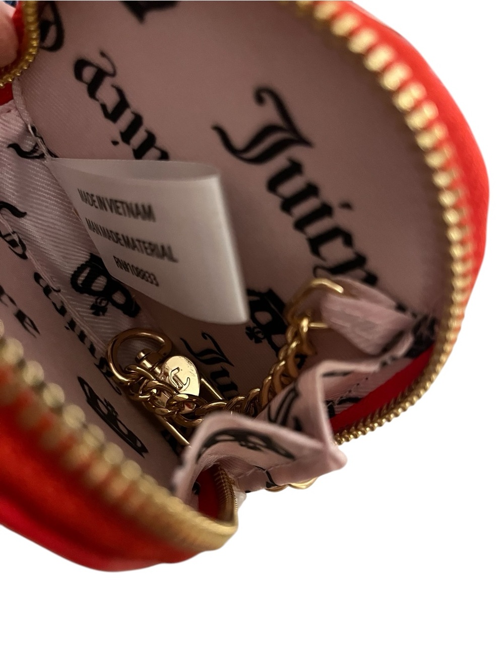 Juicy Couture Red Strawberry Coin Pouch with Gold Hardware - Picture 3 of 4